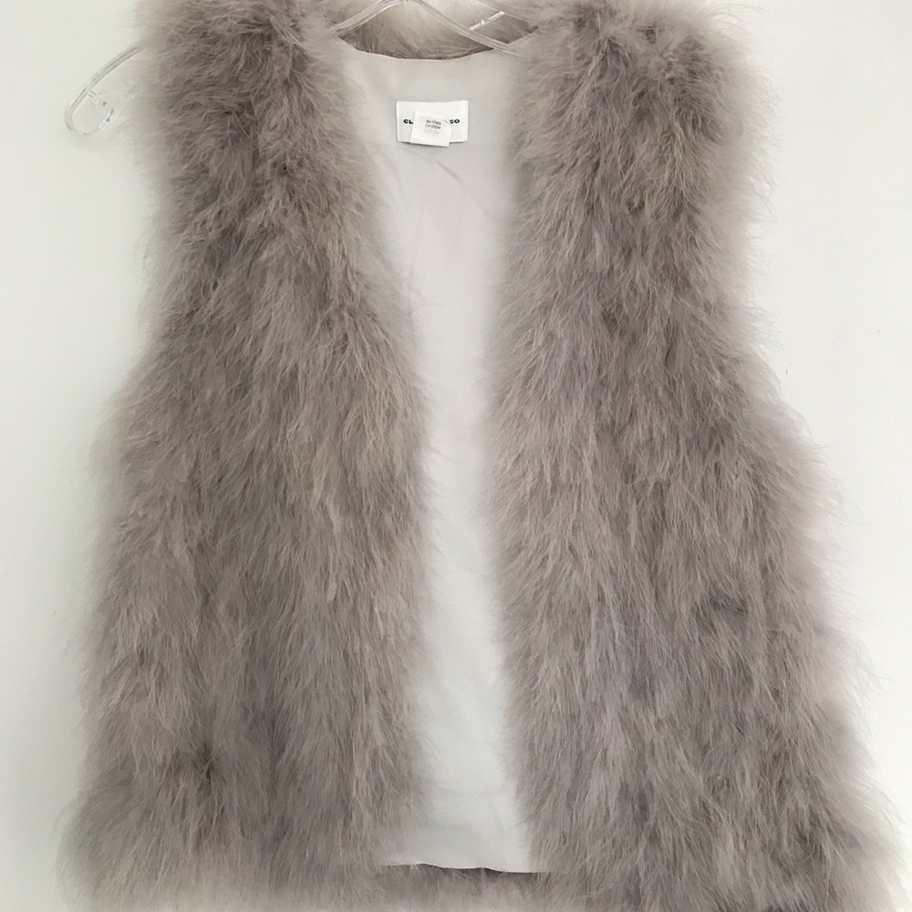 Club Monaco faux feather vest